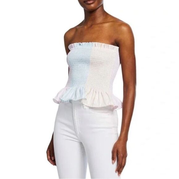 NWT Petersyn x Revolve Marianna Smocked Ruffle Tube Top - Tutti - Picture 2 of 6